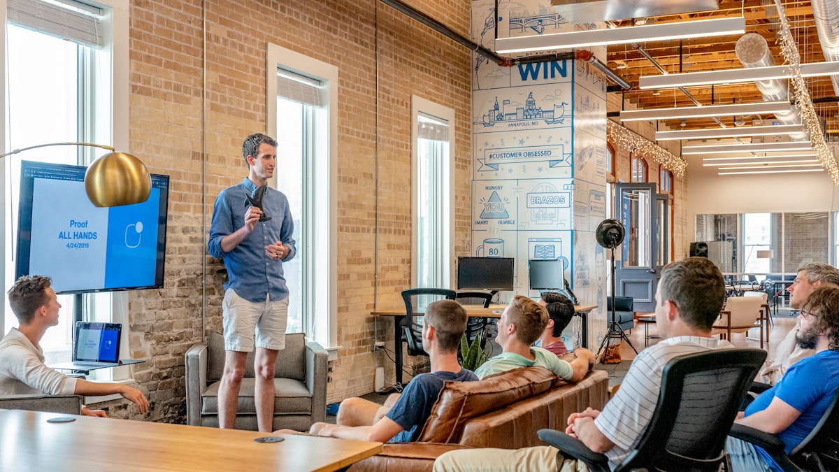 Team in a strategy meeting