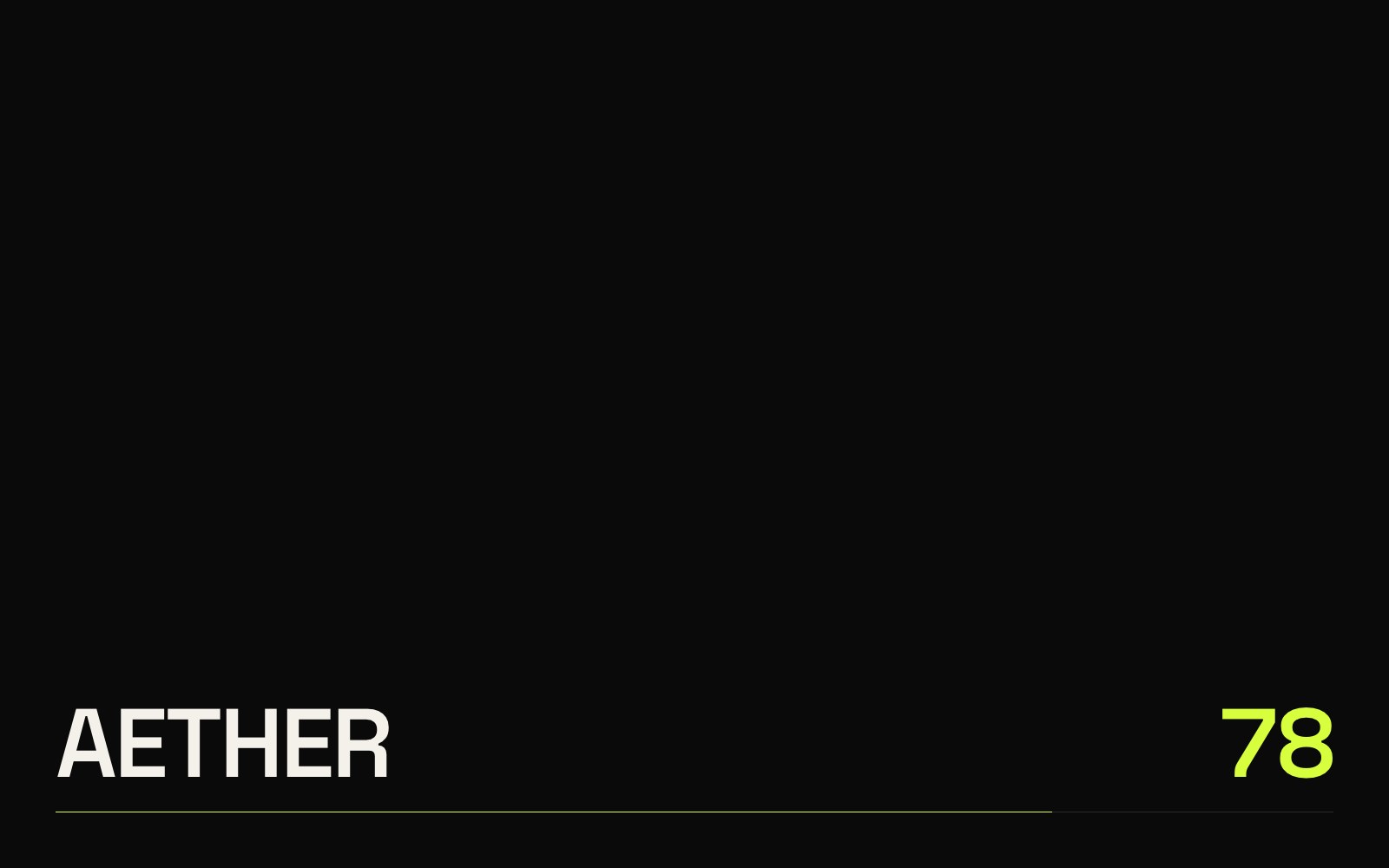 AETHER concept landing page hero