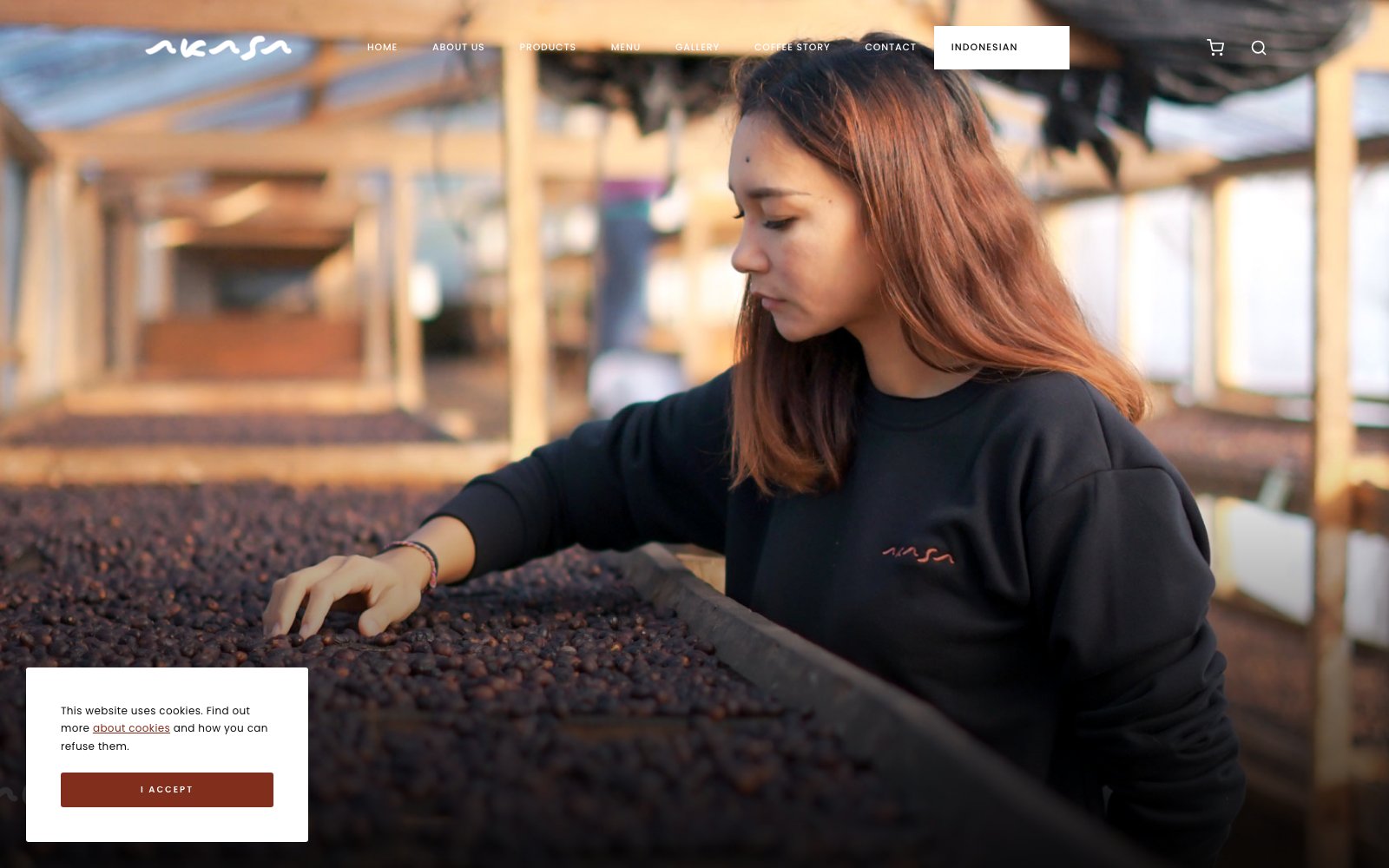 Akasa Coffee website homepage