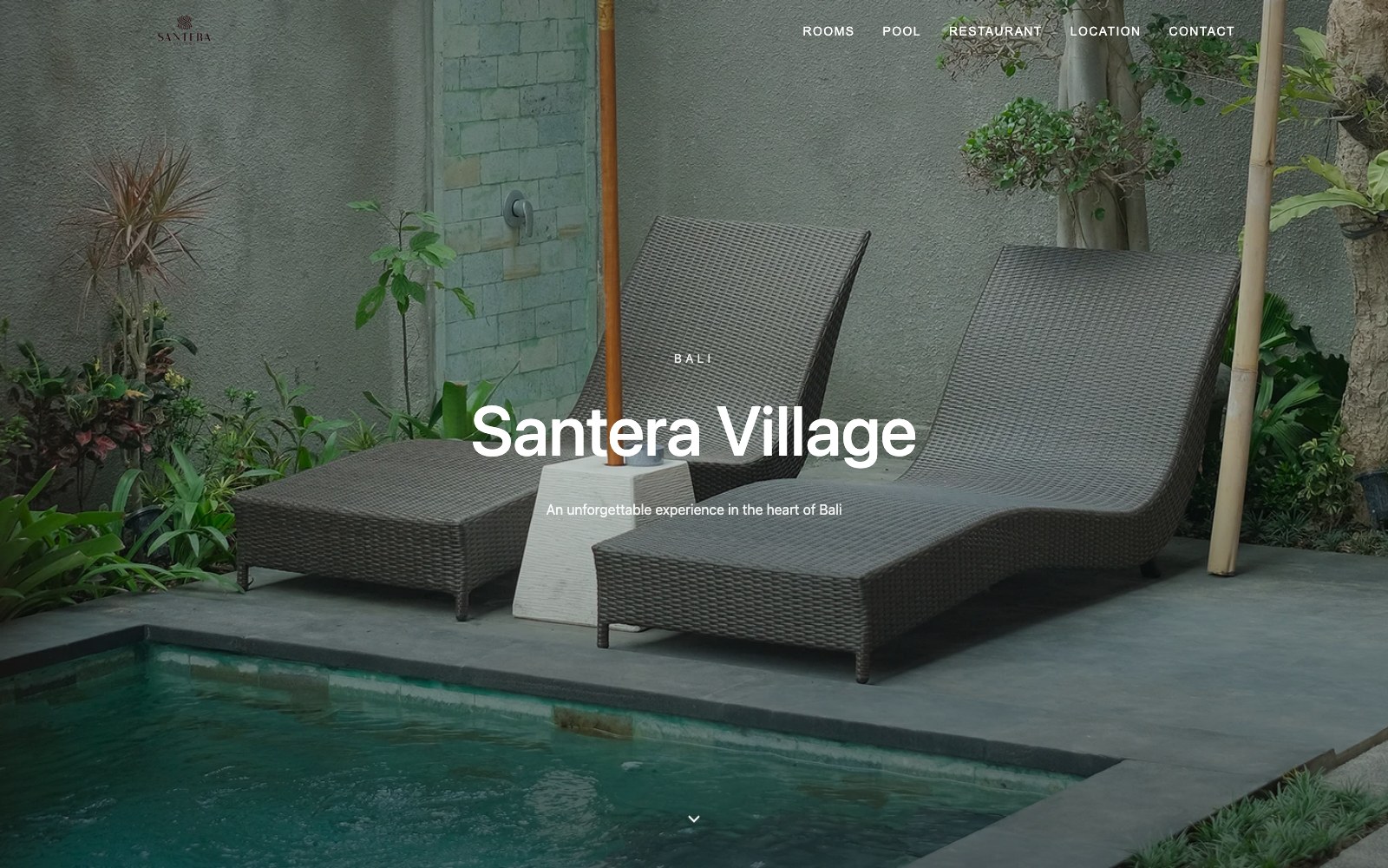 Santera Village website homepage