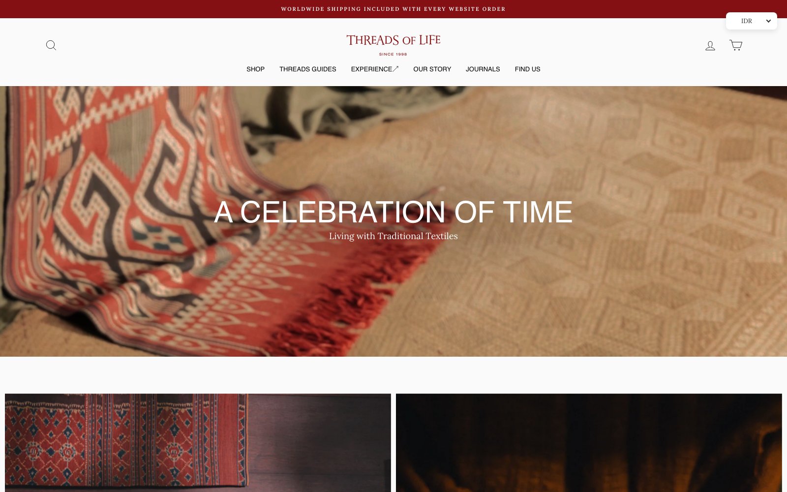 Threads of Life website homepage